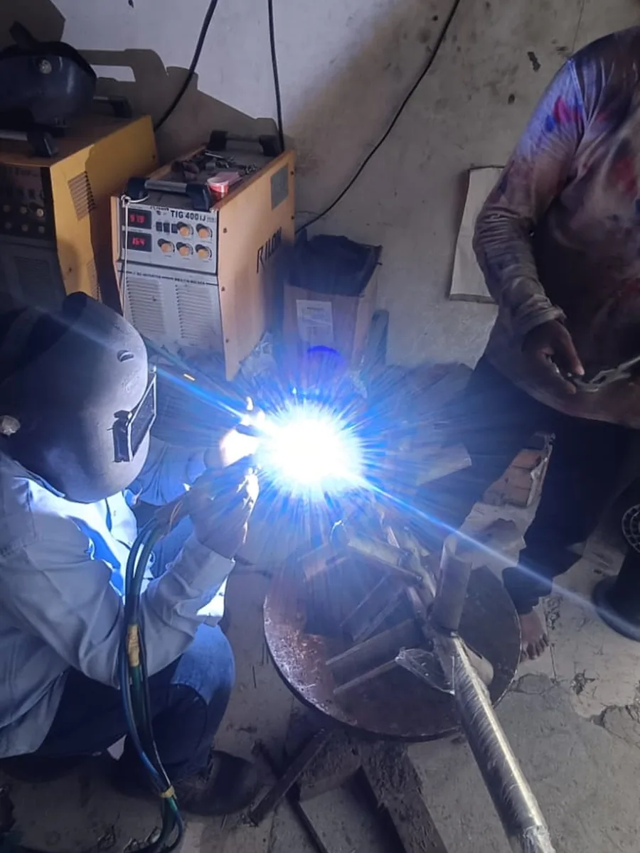 TIG welding of a fabricated assembly at the NMECH workshop