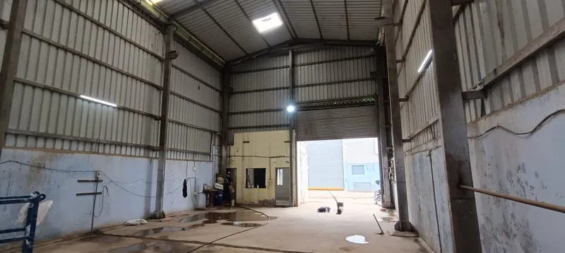 Interior of the NMECH Engineering fabrication shed at Bakrol, Gujarat